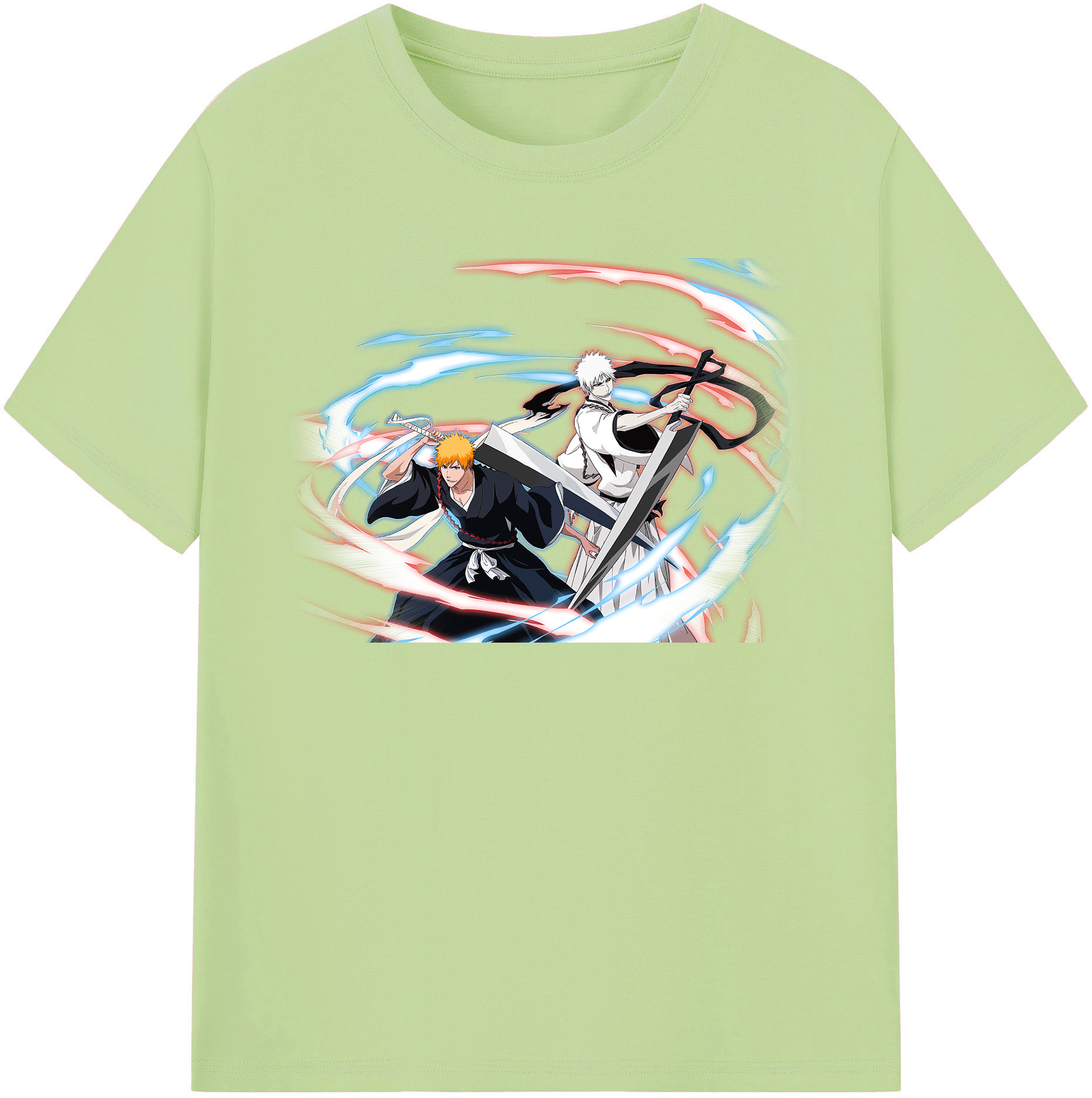 （画像用） ブリーチ 黒崎一護（くろさき いちご）BLEACH Kurosaki Ichigo 綿100％半袖Tシャツ（フロントプリント）